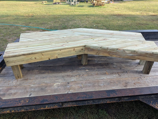 8ft Backless Curved Bench